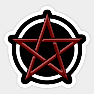 Pentagram - Red and White embossed Sticker